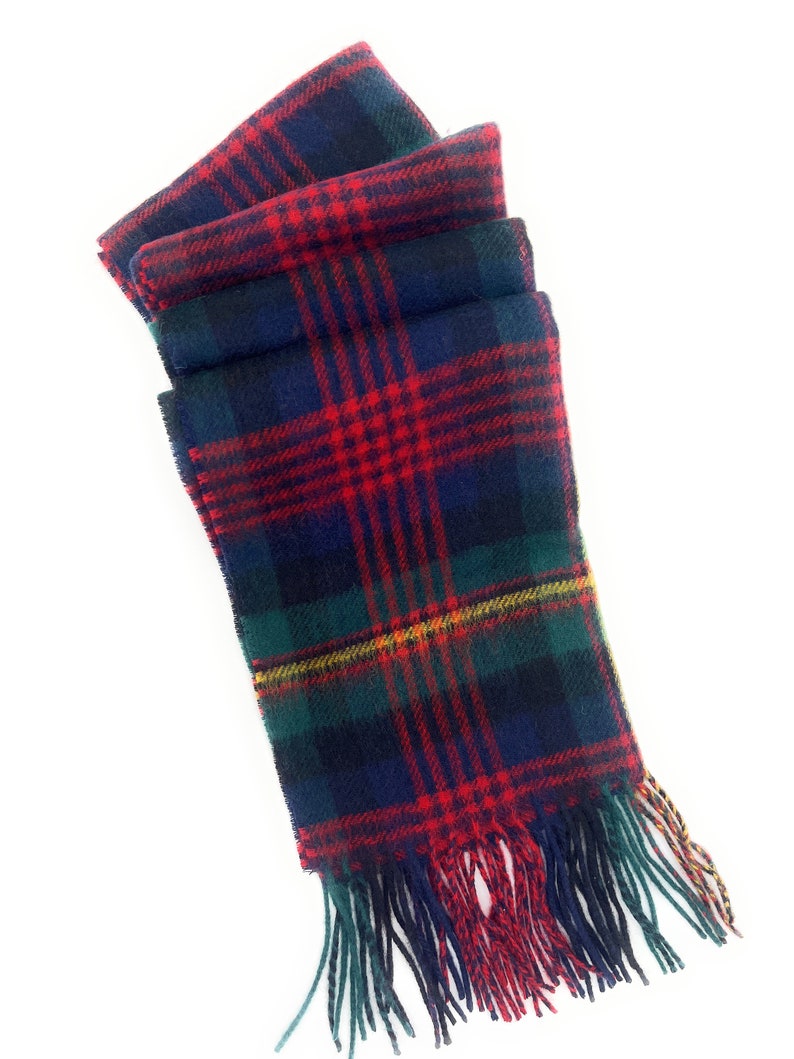 100% wool Maclennan Scarves Premium Unisex Scarf Scottish Heritage Design, Perfect Gift with Clan History, 134x30cm image 1