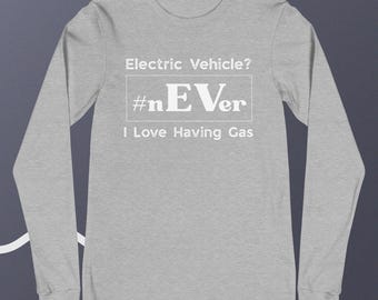 Véhicule électrique ? #nEVER - T-shirt unisexe à manches longues
