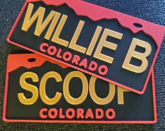 Colorado License Plate for Bicycles Black, red and gold