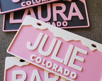 Pink Colorado License Plate for Bicycles