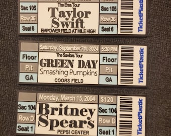 Concert Ticket Souvenir hard 3D Printed Commemorative Gift
