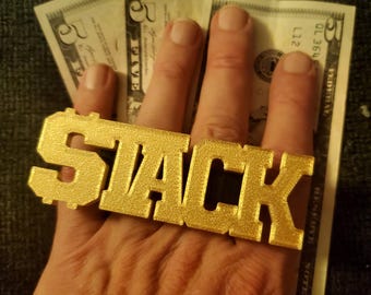 STACK Sinners Golden Knuckle Ring - 3D Printed Plastic