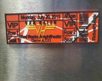 Van Halen Concert Ticket Souvenir Magnet hard 3D Printed Commemorative Gift