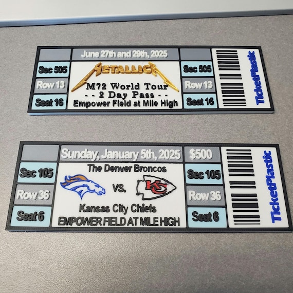 Concert Ticket Souvenir Hard 3D Printed Commemorative Gift - Etsy