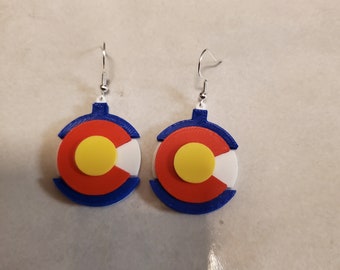 Earrings Colorado State Flag 3d printed earrings