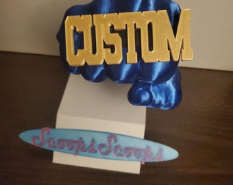 Custom Golden Knuckle Ring - Letters Only Style - 3d printed plastic