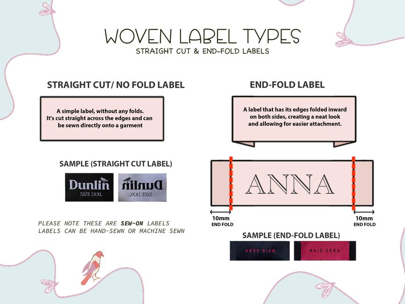 Woven Garment Labels, Personalized Fabric Tags, Custom Clothing Label ...