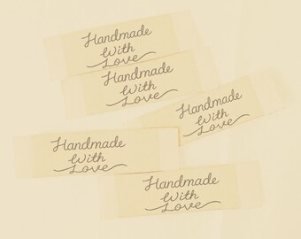 Made With Love Tags | Custom Woven Labels, Personalized Sewing Tags & Sew‑On Garment Labels for DIY Clothing and Sewing Projects.