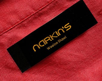 Custom Clothing Labels, Custom Woven Fabric Tags, Sew-On Woven Name Labels, Sew-in Fabric Apparel Labels for Handmade Items & Kids Clothing.