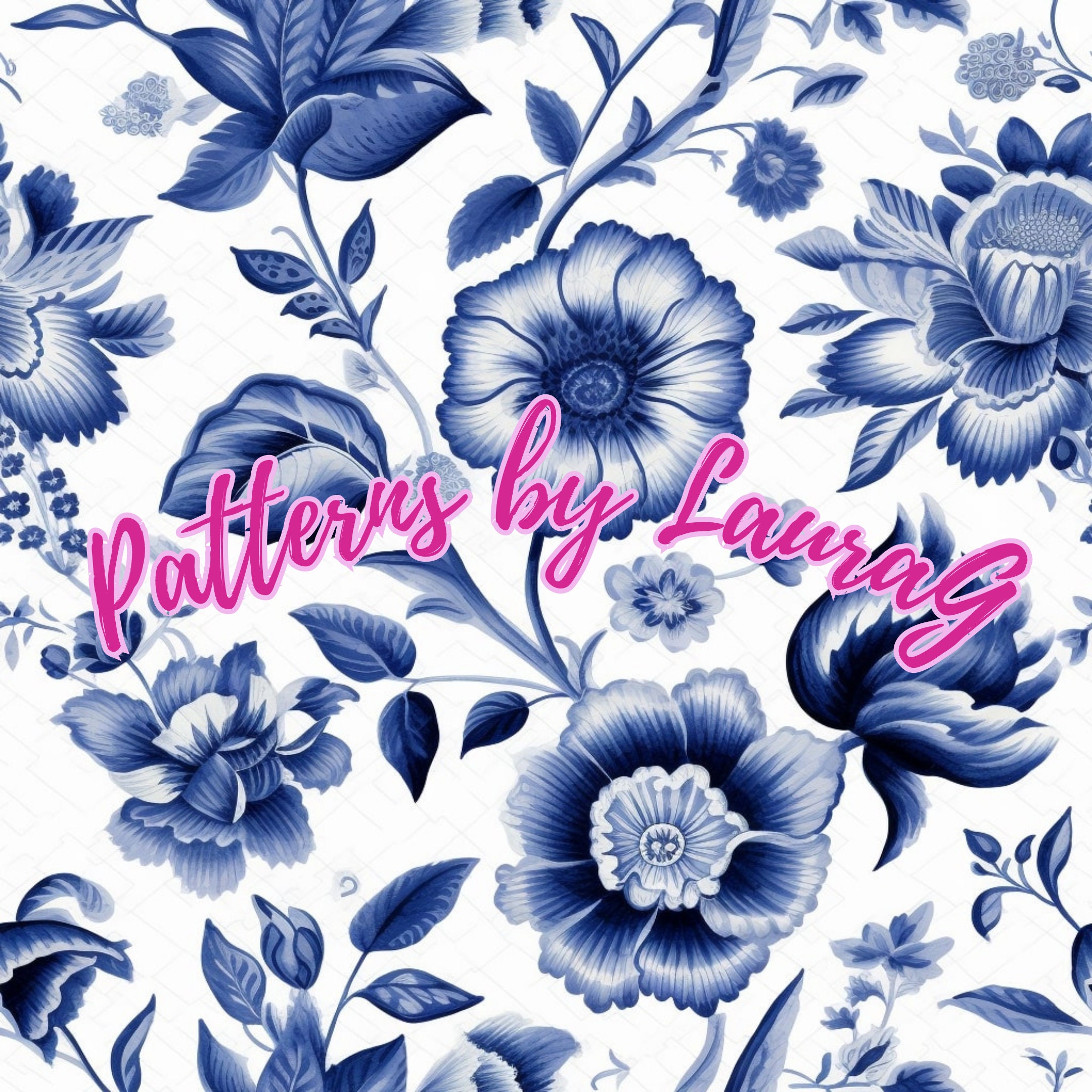 Delft Blue Floral Digital Paper, Seamless Dutch Pattern (digital ...