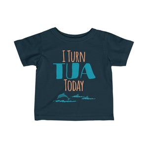Cute football fan infant tshirt, Football tshirt, 2nd birthday gift, I turn Tua today, baby tailgate shirt, Miami football, Dolphins shirt