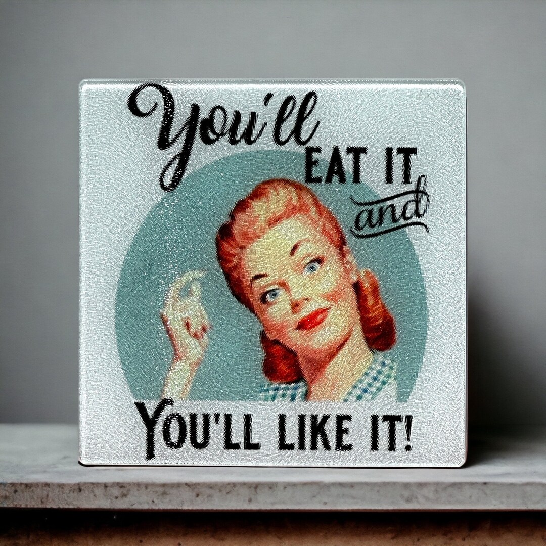 Retro Housewife Textured Glass Cutting Board / Cutting Board / Etsy