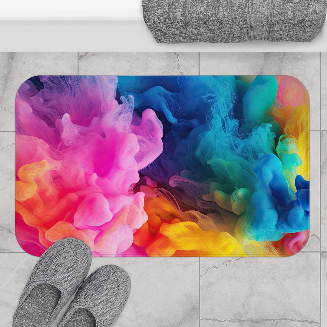Rainbow Cloud Bathmat Rainbow Bathroom Decor Rainbow Non Etsy