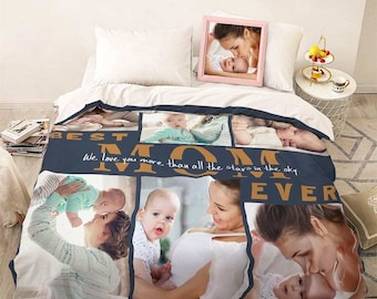 Benutzerdefinierte Foto Collage Bettwäsche - personalisierte Bettwäsche Bettbezug - Doppel Bettlaken Geschenk - Muttertagsgeschenk - Paar Geschenk - Bettbezug