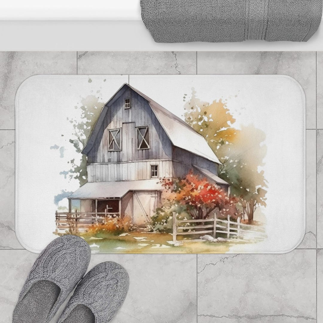 Rustic Mat Rrof Farmhouse Barn Bath Mat Rustic Bathroom Decor, Country Style Anti-slip ...