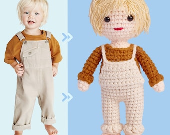 Custom Crochet Doll - Personalized Gifts Handwoven Mini Look alike Dolls - Cute Kid Doll