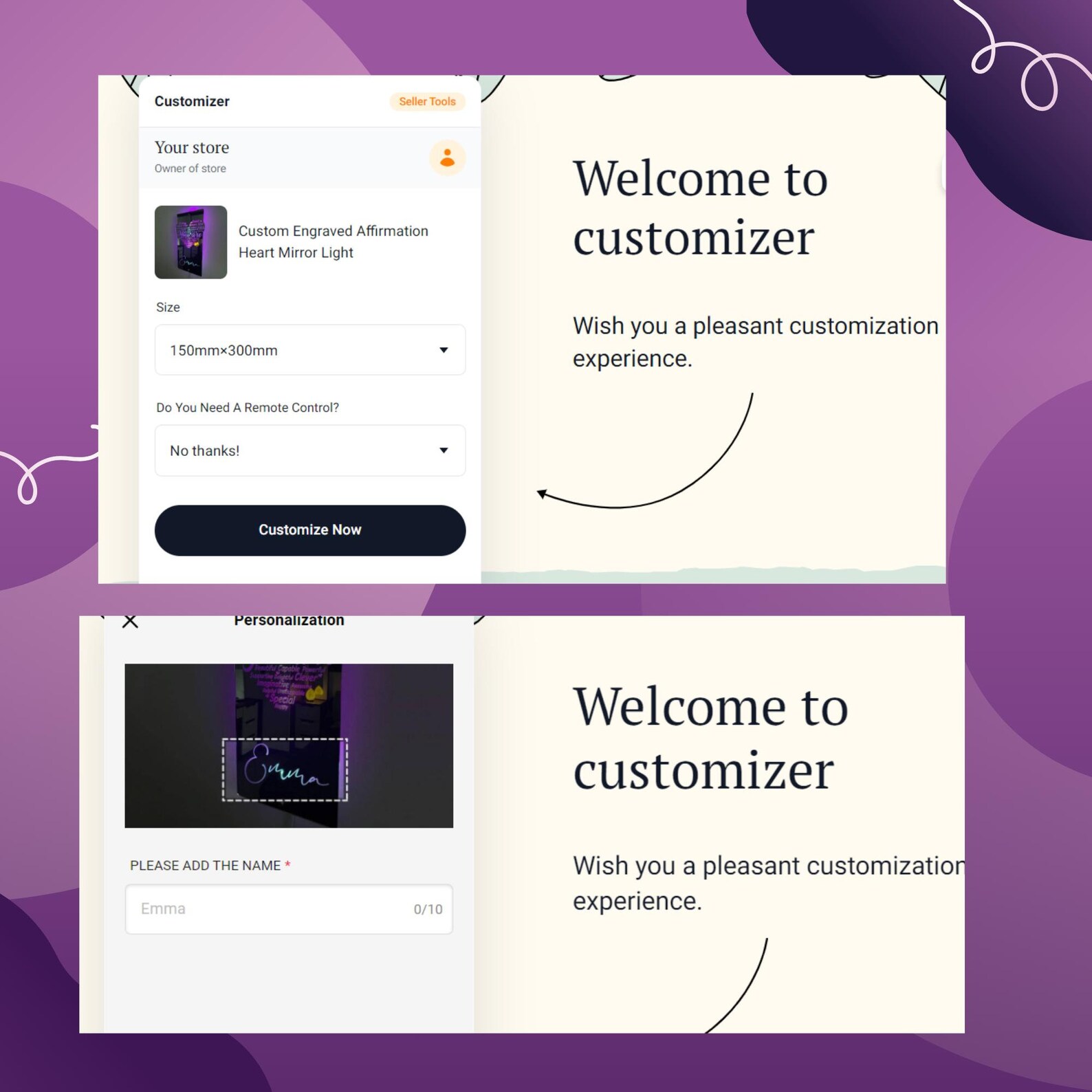 Affirmation Mirror, LED Mirror, Positive Vibes Decor, Lighted Mirror