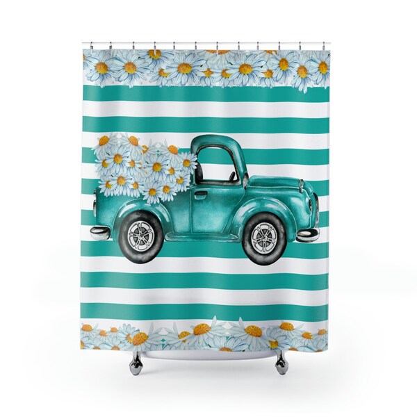 Rustic Teal Shower Curtain Etsy
