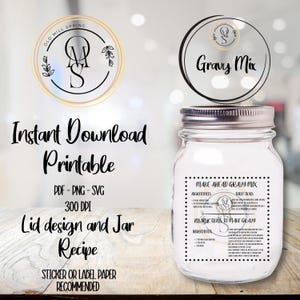 Printable Pantry Label- Gravy Mix - PDF / SVG / PNG, Old Mill Spring Gravy Mix, Print at Home Homemade Gravy Mix Label, Chicken, Beef Gravy
