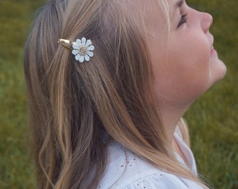 Hair clip “Emilia” for girls with golden daisies in a set of 2 | Hair clip Daisy | Hair clip flower | Hair clip communion baptism