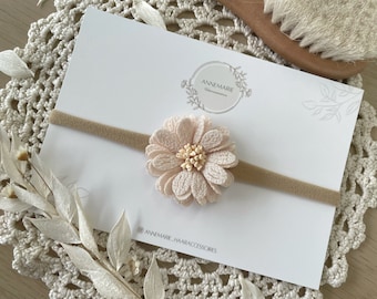 Diadema de bebé para niñas con flor | Accesorios para el cabello niñas | Diadema de Flores Bebé |