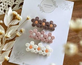 Hair clip "Leni" for girls with flowers crocodile clip in a set of 3 | Hair accessories for children | Hair clip for girls 3 cm | Gift idea for girls