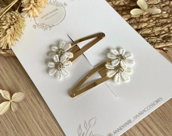 Hair clip “Emilia” for girls with flowers in a set of 2 | Hair accessories girls | Hair clip flower | Gift for girls | Daisy hair clip