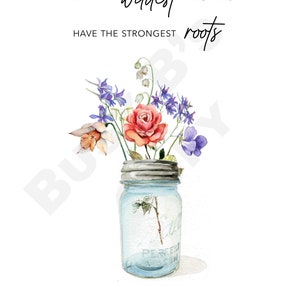 Custom Wildflowers in Mason Jar - Digital Download