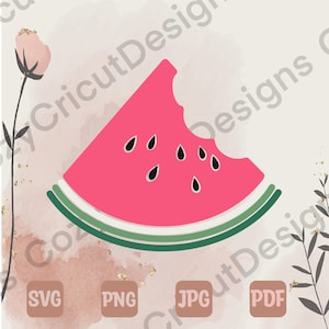 Watermelon Svg, Bitten Watermelon svg, Watermelon slice, Watermelon wedge, fruit Svg, summer fruit svg, Svg files for Cricut