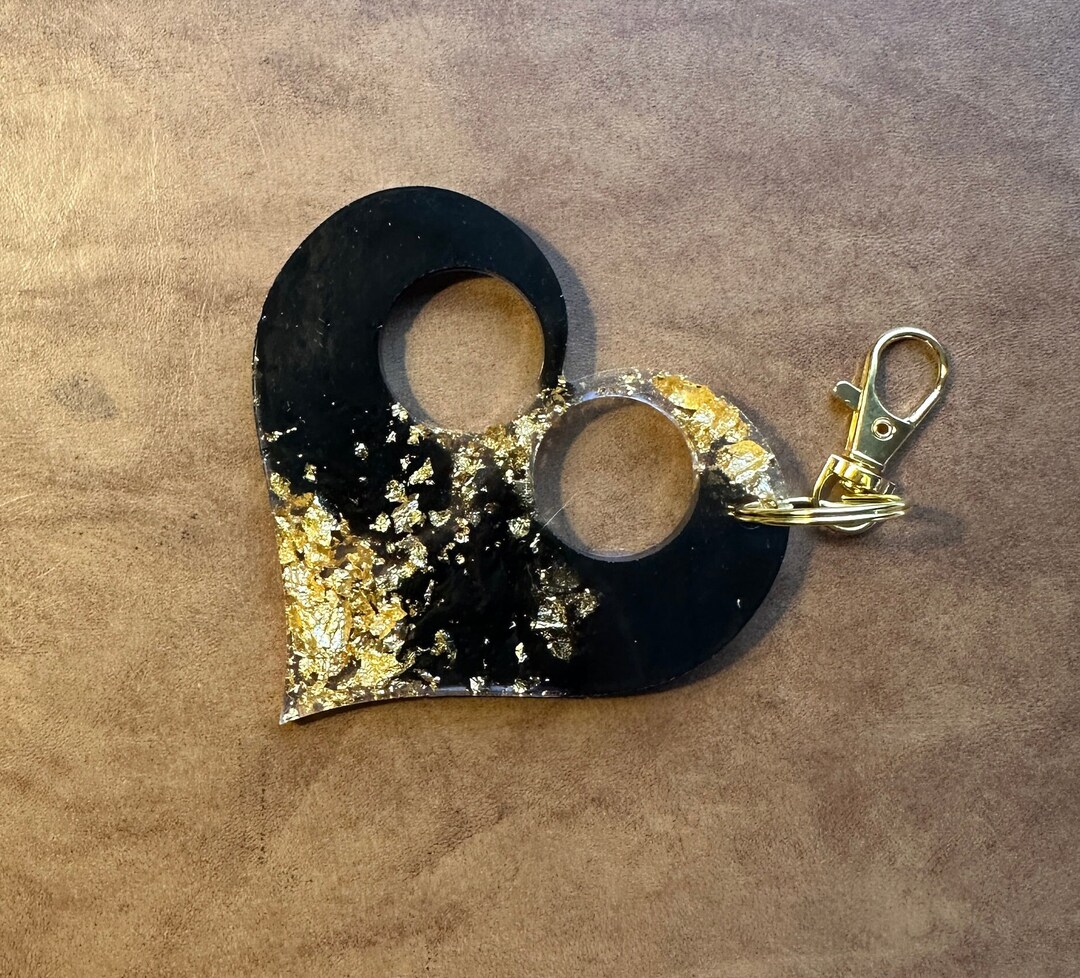 Resin Heart Keychain Etsy