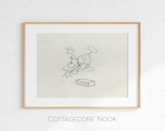 Disney Concept Micky Maus Skizze, Steamboat Willie Slipping Squelion (Digitaler Download)