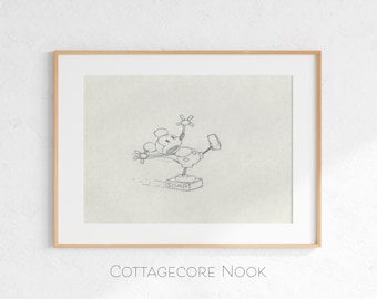 Vintage Micky Maus Animation Skizze, Steamboat Willie Rutschszene (Digitaler Download)