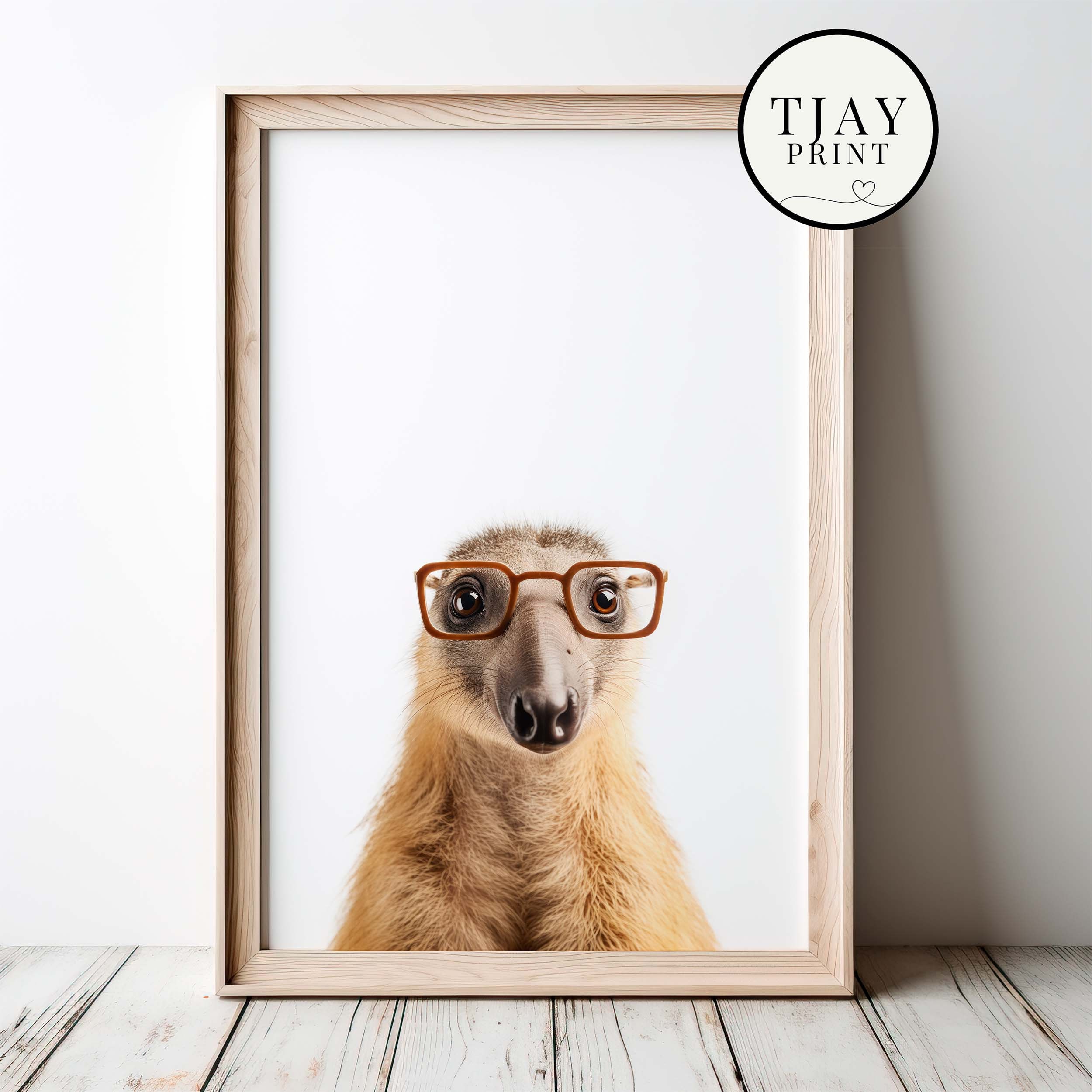 Cute Anteater With Glasses Digital Download Decorative Beautiful