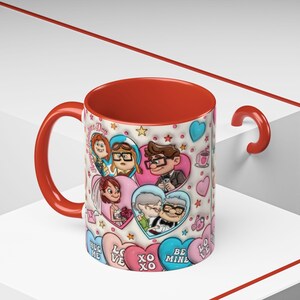 Romantic Coffee Mug, Cute Valentines Gift, Couples Mug, Love Themed Drinkware, Heart Design for Lovers, Cute Gift for Friends