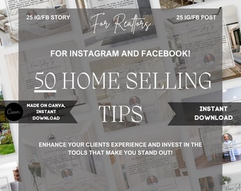 Home Selling Tips Templates | Real Estate Instagram Facebook Posts | Realtor Tips | Selling Real Estate | Real Estate Guides | Home Selling