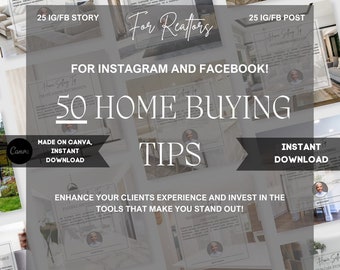 Realtor Home Buying Tips Instagram & Facebook Templates | Real Estate Marketing | Realtor Guides | Home Buying Tips Templates | Realtor Tips