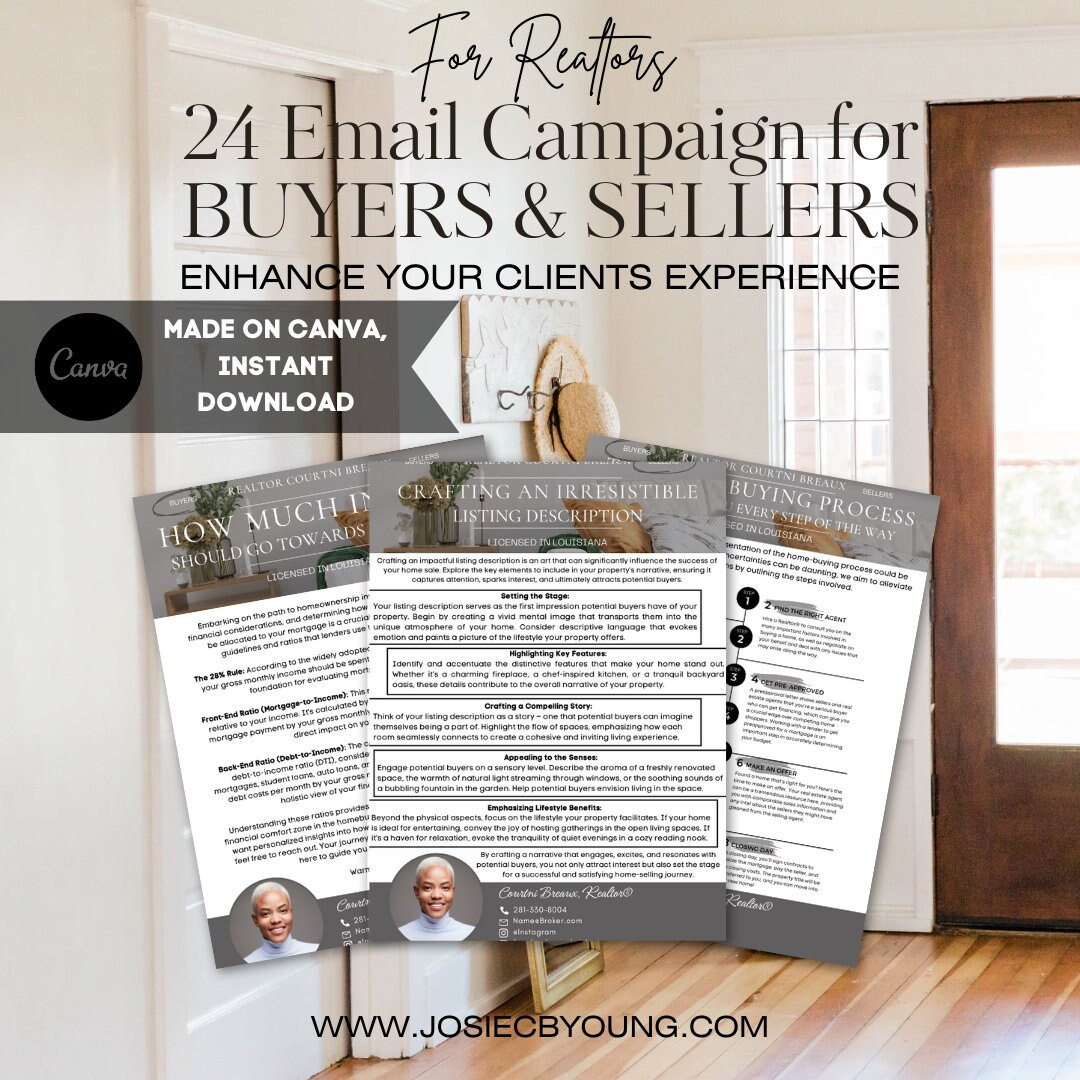 24 Realtor Email Drip Campaign for Buyers and Sellers Real Estate Email