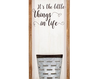 It's the Little Things in Life Flower Pocket Sign 7.9 x 17.75 in