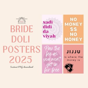 Doli Signs | Bridal Party Signage | Ribbon Ceremony | Pink Wedding Signs