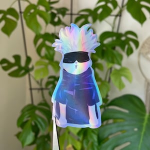 pegatina holográfica del gato gojo