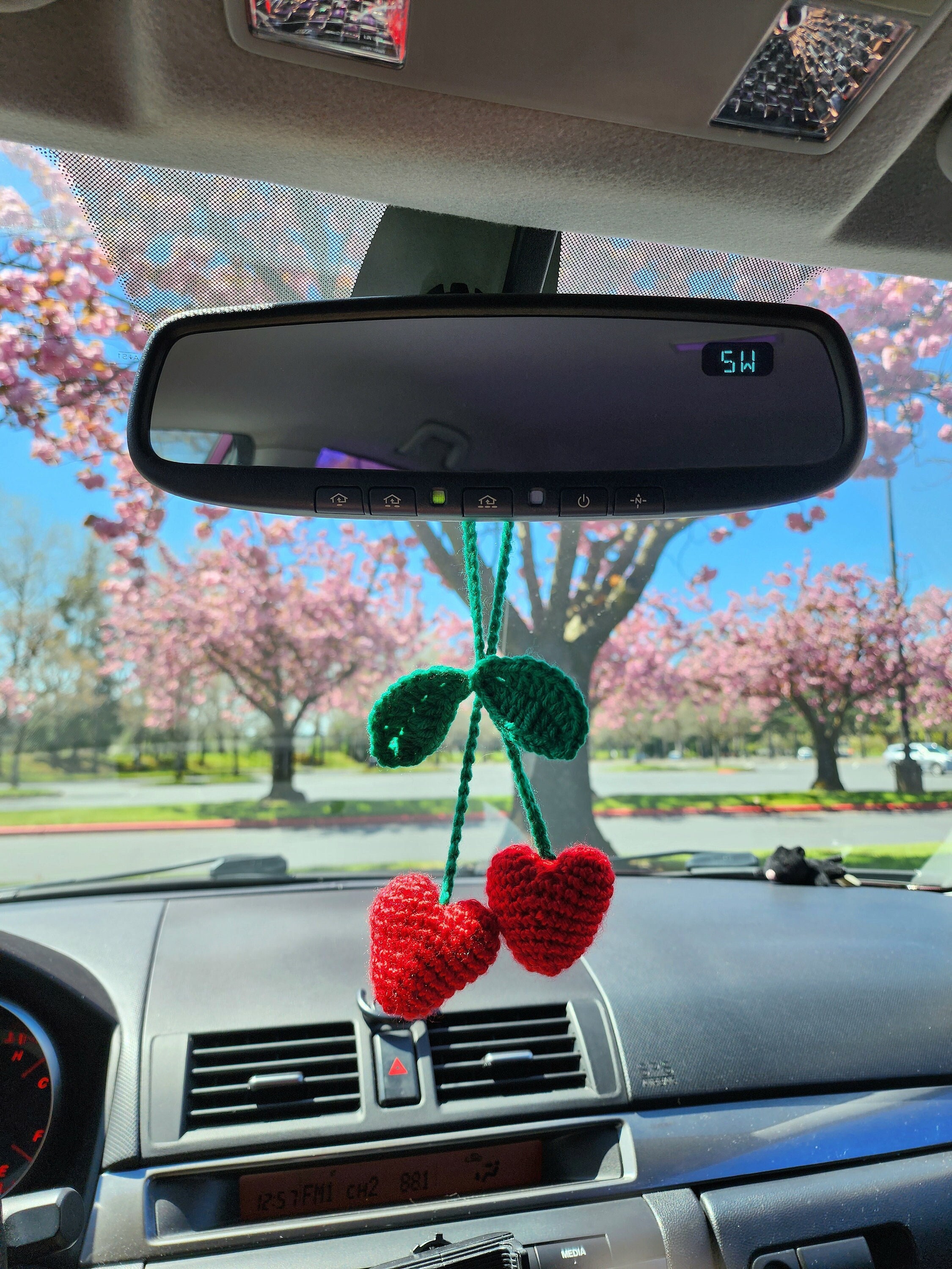 Car Mirror Charm Ornaments-Hanging Cherry Sakura Rear View Mirror Pend –  Carsoda