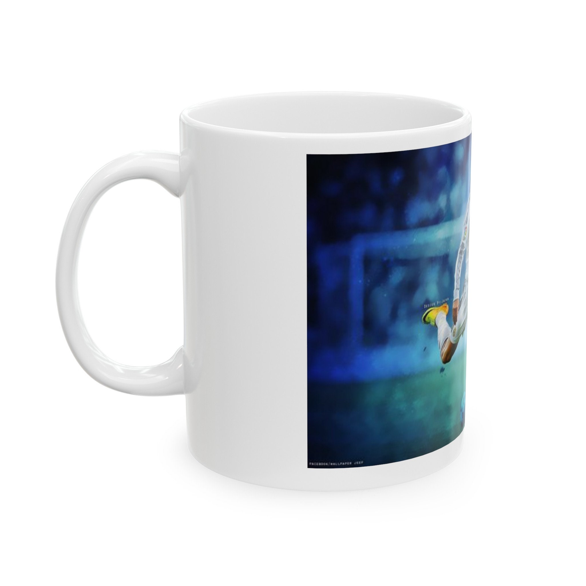 Personalized Soccer Ball Ceramic Mug – Custom Name Coffee Mug 11oz/15oz, Gift For Son & Fans