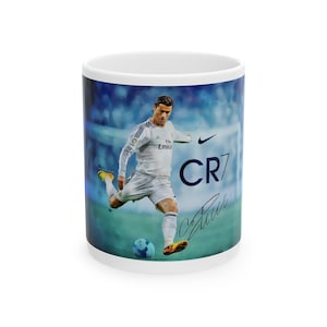 Soccer CR7 Cristiano Ronaldo Aesthetic Ceramic Mug, (11oz, 15oz)