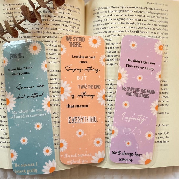 The Summer I turned Pretty Book Series inspired Bookmarks // Gift for Book Lover's // Birthday Gift