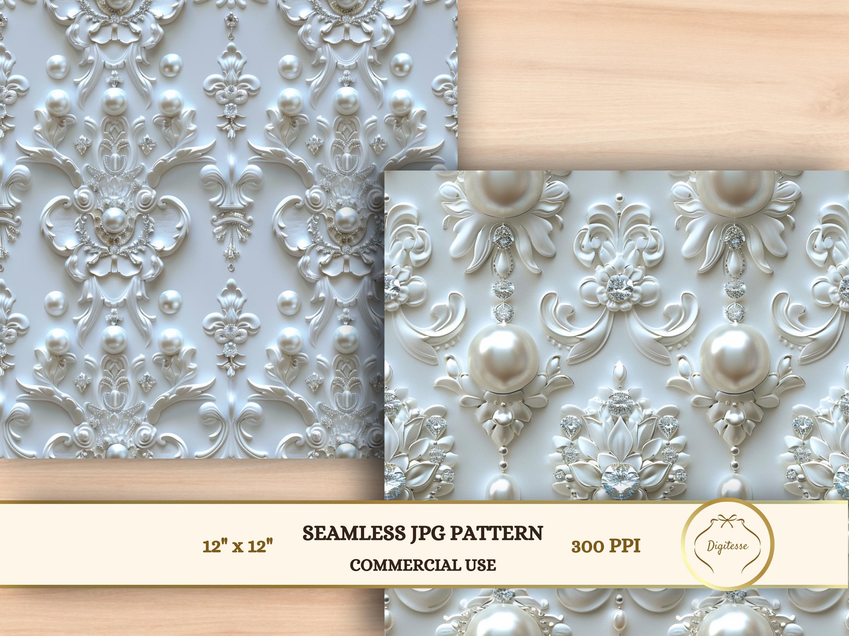 Texture Rococo Seamless Pearl Wedding Digital Paper, Rococo Seamless Texture (JPG) - Etsy