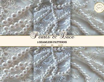 Perle en téléchargement numérique, JPG, motif sans couture de dentelle blanche antique, papier pour journal de mariage vintage, scrapbooking nuptiale imprimable