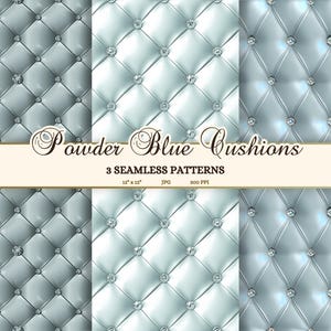 Frans blauw papier, vintage naadloos digitaal designpapier, gewatteerde satijnen textuur JPG, naadloze rococo-patroon, blauwe ongewenste tijdschriftpapier