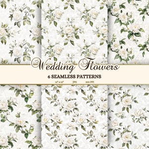 Vintage Hochzeit Digitale Designdateien, weiße Nahtlose Blumenmuster, druckbare Tapete, schäbige schicke Blumenmuster, Rosenspitze