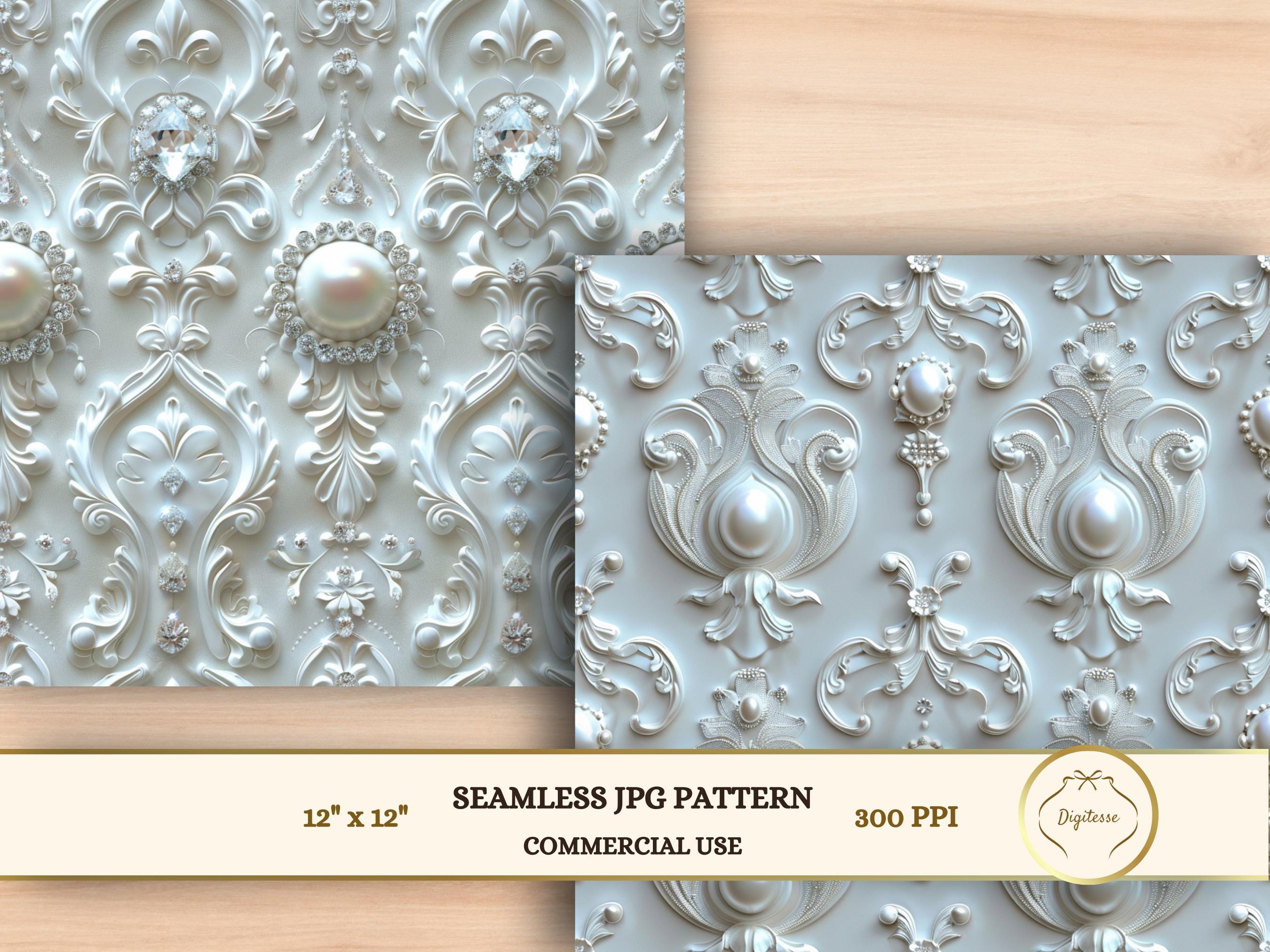 Texture Rococo Seamless Pearl Wedding Digital Paper, Rococo Seamless Texture (JPG) - Etsy