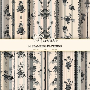 Papel digital con estampado sin costuras Shabby Chic, estética coqueta, papel tapiz francés imprimible, textura de encaje antiguo, páginas de diario basura vintage